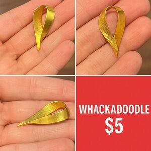 Vintage Gold-Tone Ribbon – Sculptural Modernist